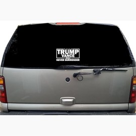 Generic Trump Vance 2024 Never Surrender White Vinyl Transfer Decal Sticker for Car, Truck, RV, Boat, etc (Medium)