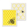 Unbranded Set Of 2 Bee & Honeycomb Dishcloth