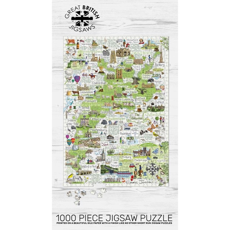 Emma Joustra Jigsaw Puzzle 'The Cotswolds & Surrounds' 1000 Piece
