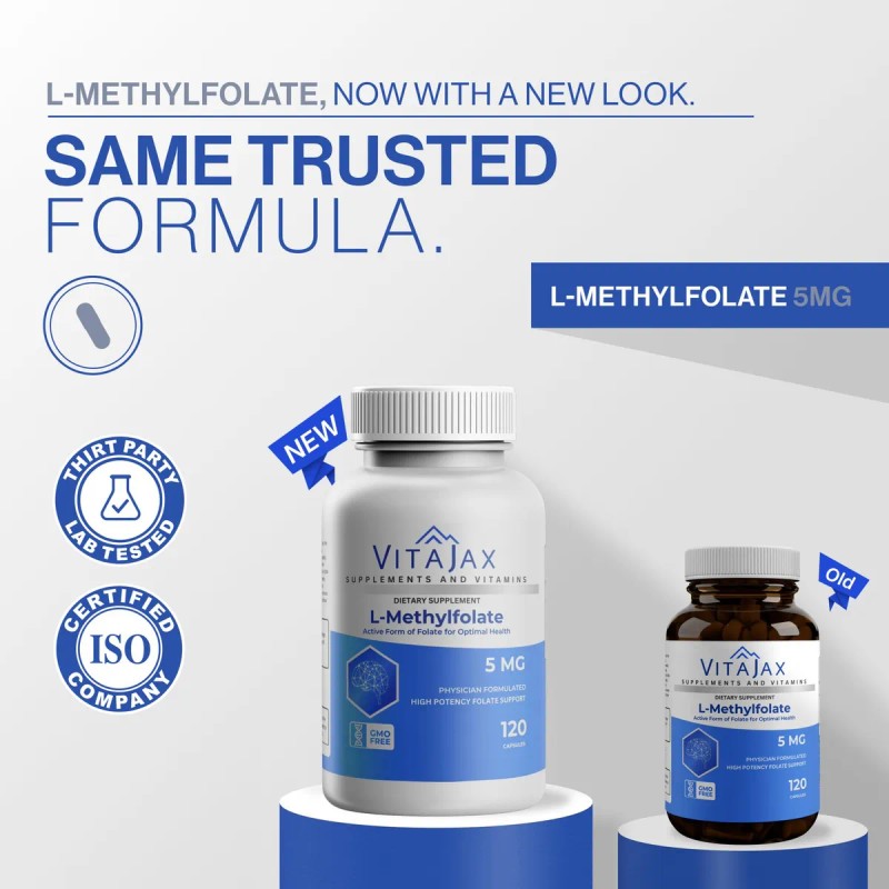 Vitajax L-metilfolato 5mg 120 Cpsulas Sin Gluten