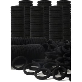200PCS Black Hair Ties for Women & Girls Men Kids Toddler - Seamless, Thick, No Damage Elastic Hair Bands for Ponytails, Workouts, and Daily Use, Soft Seamless Nylon Hair Ties For Thick & Curly Hair.