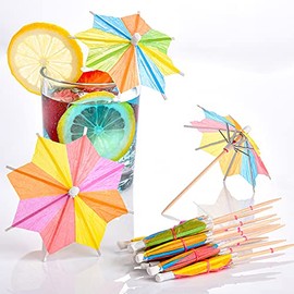150 Pieces Umbrellas Cocktail Umbrella Drink Picks Octagonal Star-Shaped Paper Parasol Cupcake Toppers Handmade Cocktail Parasol Sticks for Pool Party Favors Supplies Decorations