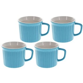 CorningWare 20oz Pool Blue Round Soup Meal Mug (4-Pack)
