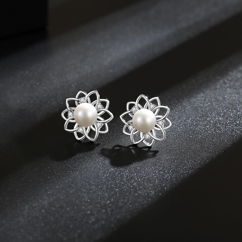 Handpicked Freshwater Cultured Pearl Earrings for Women Hypoallergenic 925 Sterling