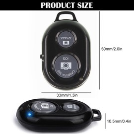 Bluetooth Fernbedienung, Kamera-Fernbedienung mit Kabelloser Bluetooth, 2 Stück Wireless Bluetooth Kamera Fernbedienung, Handy Bluetooth Selfie Remote Control, für iOS, Android Smartphone, Schwarz
