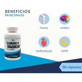 Cloruro de Magnesio 400 mg.90 Cápsulas Ingredientes naturales.Chloride Mag green house.