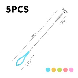 5pcs Straw Cleaning Brush,Drinking Straw Brush Extra Long Thin Cleaning Kettle Spout Tumbler Brush,Stainless Steel Cleaning Brush,5-color nylon brushe for Cleaning Straw,Baby Bottle,Narrow Neck Bottle