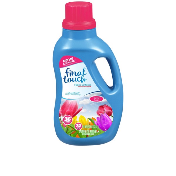 Spring Fresh Liquid Fabric Softener with WeaveShield Fabric Care Technology by Final Touch | Softens & Freshens Laundry | Works in All Standard & HE Washing Machines | 72 oz