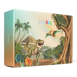 ergobag Fan Box with Water Bottle, Kletties, Zippies and Hangie, 10 Piece Set Start School Gift Box, Dinosaur - Multi Colored