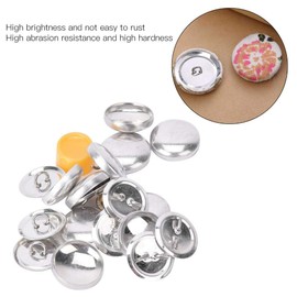 Cover Buttons Kit, Covered Button Kits DIY Button Craft Kits Solid Fabric Cloth Covered Flat Back Buttons 1 Set Buckle Tools 10 Sets of Buckle Base(20mm)