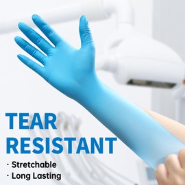 Medguy Powder-Free Nitrile Exam Gloves, 4.5 Mil, 100 Pcs Blue Disposable Latex-Free Food-Safe Medical Cleaning Cooking Gloves (X-Large)