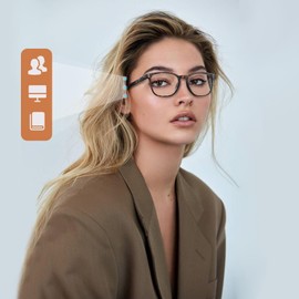 ZESAKER Progressive Reading Glasses for Women Men, Multifocal Computer Readers Blue Light Blocking, Spring Hinges Multifocus Transition Glasses Anti Glare& Eyestrain (Tortoise, 1.5)