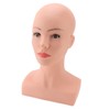Female Bald Mannequin Head with Shoulder PVC Professional Cosmetology Face