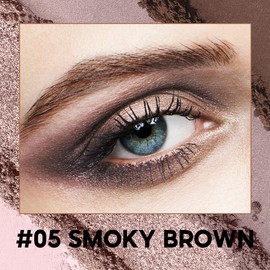 CARSLAN Smokey Eyeshadow Palette, Matte Shimmer Natural Eye Shadow Makeup Palettes, 12H Longlasting, Blendable, Ultra-Pigmented, 05 Smoky Brown
