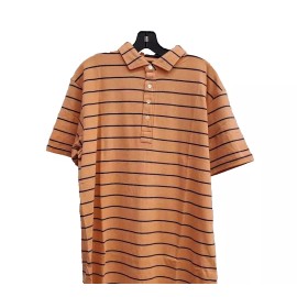 John Morgan NIB - John Morgan Sportswear Polo Shirt L Men Peach Stripe Golf Outdoor