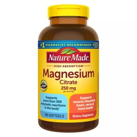 Nature Made Magnesium Citrate 250 Mg. 180 Softgels EXP 02/2026