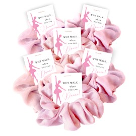 Ballerina Party Favors, Hair Scrunchie, Dance Recital Gift for Girls, Ballet Birthday Decorations and Supplies (6 Pack)