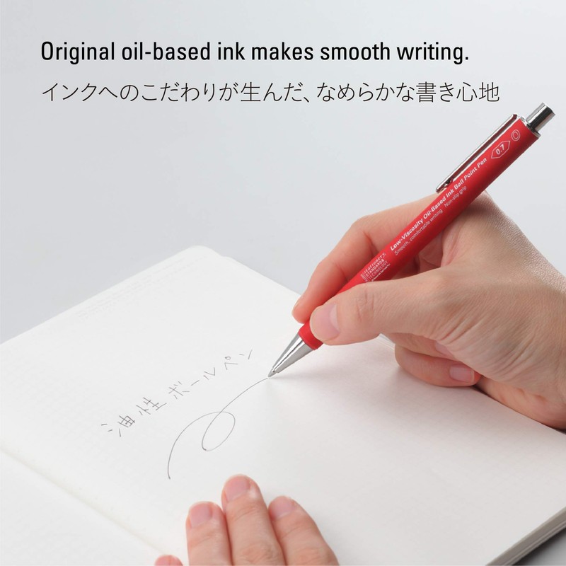 Nitoms S5112 STALOGY Low-Viscosity Oil-Based Ballpoint Pen, 0.03 inches (0.7 mm), Red