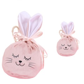 Wgudzpj Easter Rabbit Ear Gift Bags with Drawstrings Bunny Party Favors Treat Gift Pouches (Pink)