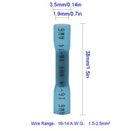 Ruidee Pack of 100 Waterproof Cable Connectors, Butt Connectors, Shrink Connectors, Cable Lugs, Crimp Connectors (DR