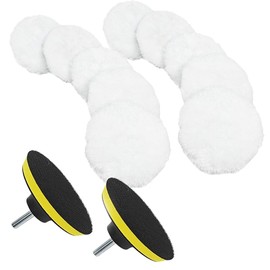 125 mm Wool Polishing Pads, 14-Piece Car Polishing Hood, Polishing Wheel Made of Wool, Polishing Disc, Car Polishing Hood, for Polishing Machine, Grinding Machine for Polishing, Grinding, Waxing