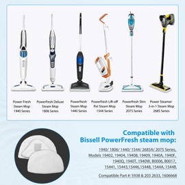 Extolife 10 Pack Steam Mop Pads for Bissell Powerfresh Steam Mop 1806 1940 1544 1440 2075A 2685A 2078 2181 2814 Series, Model 1940A 19404 19409 1940W 1544A 15441 B0006 Part NO. 5938, 2032633, 1606668