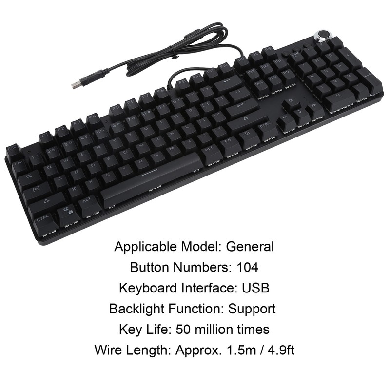 BAJEAL 902 104‑ Key Mechanical Keyboard USB Wired Gaming Keyboard