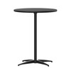 Flash Furniture Lars Black 24'' Round Wood Cocktail Table with