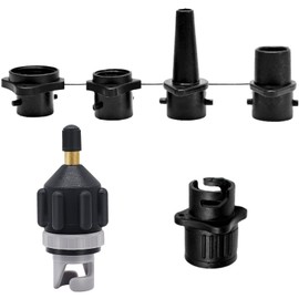 Haokixin Paddle Board Pump Adapter, Sup Air Pump Adaptor Inflatable Boat Paddleboard Boston Valve Adapter with 4 Air Valve Nozzles for Canoes Surf Inflatable Boats