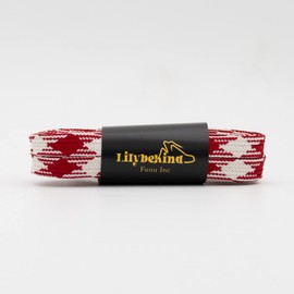 Lilybekind 5/16" Colored Flat Shoe Laces 51" Replacement Shoelaces for Sneakers (Red white)