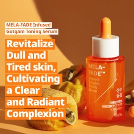 FILFLO Mela-fade Infused Gotgam Toning Serum, Korean Natural Facial Serum With Vitamin C, Hydrating and Soothing for Dark Spots, Sensitive Skin, Highly-Concentrated Korean Skin Care, 1.52 Fl Oz