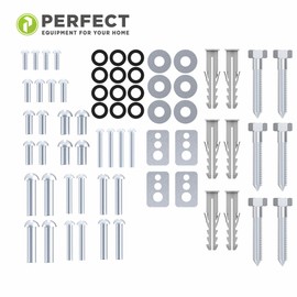 Perfect VESA Screw Set - 66 Pieces, Ideal for Mounting, TV Wall Mount, Bracket, Mounting Screws with Dowels and Washers, Silver