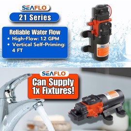 Seaflo 12V 1.2 GPM 35 PSI Water Pressure Diaphragm Pump