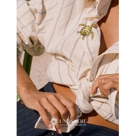 Unimooie Turtle Brooch for Women Beautiful Marine Creature Brooch Beach Party Ocean Park Birthday Vintage Decorative Brooch Gift Backpack Scarf Coat Brooch, Metal