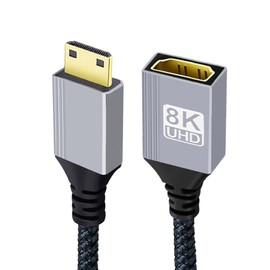 cablecc MINI HDMI 2.1 8K Type-C Male to HDMI Female Extension HDTV Cable for DV Camera Laptop Portable Monitor