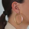 Rope Cable Wide Large Hoop Earrings For Women Teen Yellow