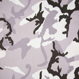 StoffBook Grey / White Cotton Fine Twill Winter Camouflage Fabric, C529