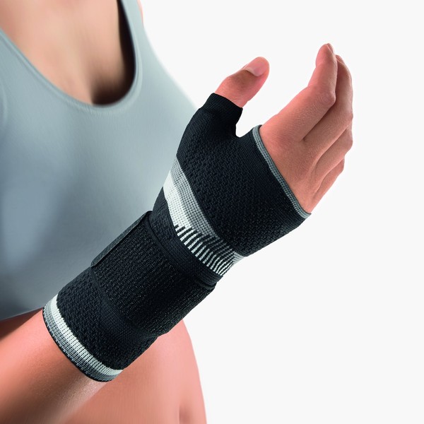 Bort 112940 small links schwarz ManuBasic Plus Handgelenkbandage mit Daumeneinschluß,