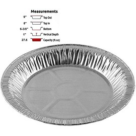 PACTOGO 9" Aluminum Foil Pie Pans 1" Deep - Made in USA Disposable Tins (Pack of 25)