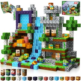 Magnetopia Magnetic Blocks 200 Pieces Build Forest Adventure, Cute Fun Magnetic Building Blocks Stacking Toys for Toddlers for Kids Aged 3 4 5 6 7 8 9 10 Year Old Boys Girls Gift