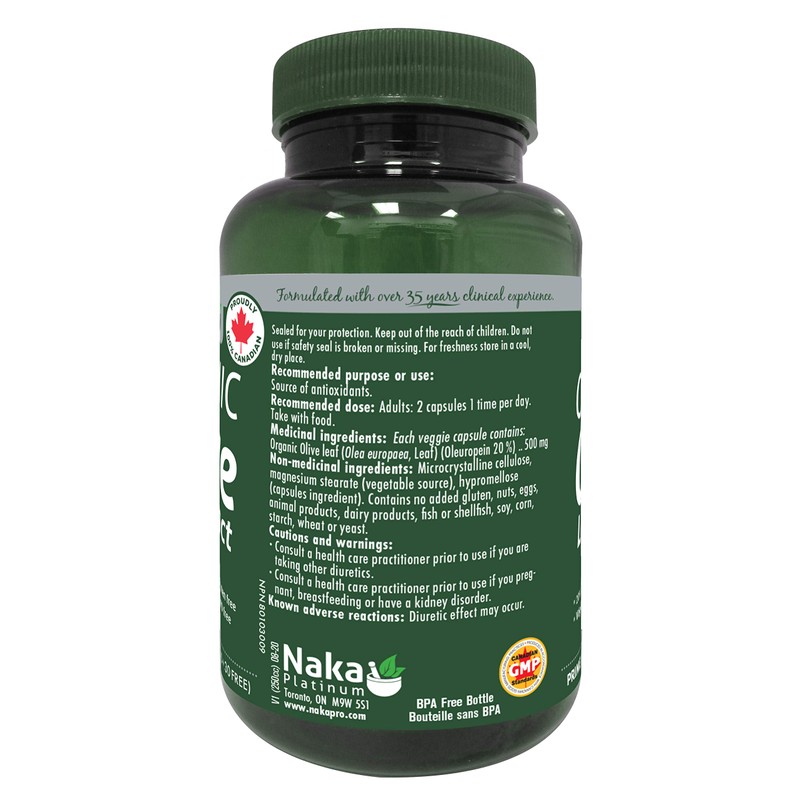 Naka Platinum Organic Olive Leaf Extract 20% Oleuropein - 90