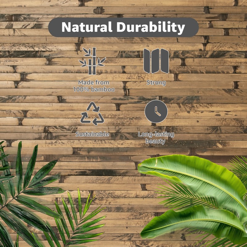 Art3d Bamboo Wall Panels for Interior Wall Decor48"H x 96"L