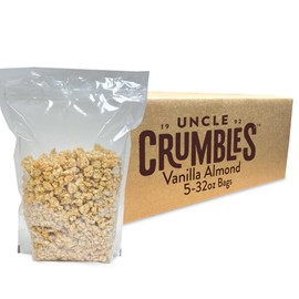 Uncle Crumbles 10lb Bulk Granola Bags, Vanilla Almond - Gluten Free, Kosher, Non-GMO - Oat Cereal for Restaurants, Food Service, and Events - (5) 2lb Bags