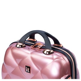 it luggage- Vanity Case-St. Tropez-Rose Gold with Rosegold & Black trimmings-14 inches-Hand Bag for Women-Cosmetic Box-Hardsided-Polycarbonate Makeup Box-36cms, Rose Gold, Extra Small, Vanity Bag