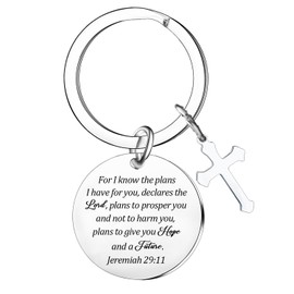 LLAFY Christian Keychain Religious Gifts for Women Faith Based Gift Bible Verse Keychain Bible Accessories Inspirational Gift for Daughter Friend Christmas Birthday Easter Gifts