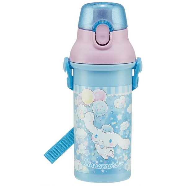 Skater PSB5SANAG-A Children's Plastic Water Bottle, 16.9 fl oz (480 ml), Antibacterial, Cinnamoroll, Sparkly Shop, Sanrio, Girls, Made in Japan