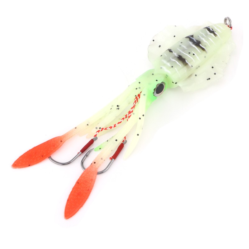 Fishing UV Squid Soft Lure Luminous Octopus Wobbler Bait Squid