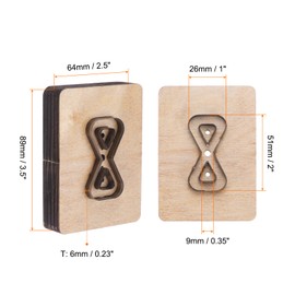 sourcing map Leather Cutting Die 2"x1"x0.35" Leather Metal Die Cutter Backpack Strap Stainless Steel Cutting Template Wooden Stamping Punching Tool for DIY Leather Crafts Making