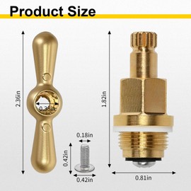 PK1100 Brass Faucet Stem & Bonnet Replacement Kit for Arrowhead Hose Bibs, Hose Bib Valve Stem Repair, Fits PK1100 / PP806-15 Outdoor Faucet & Boiler Drain