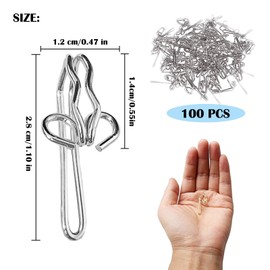 Metal Curtain Hooks Curtains Accessories Drapery Hooks Curtain Silver Metal Curtain Hooks Folding Hanging Hooks Curtain Tape Curtain Hooks Made of Metal for Window Curtain Door Curtain Shower Curtain